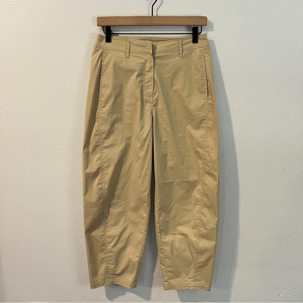 Jucy Judy Lightweight Tan Stretch Cropped‎ High Rise Barrel Leg Pants Size 26